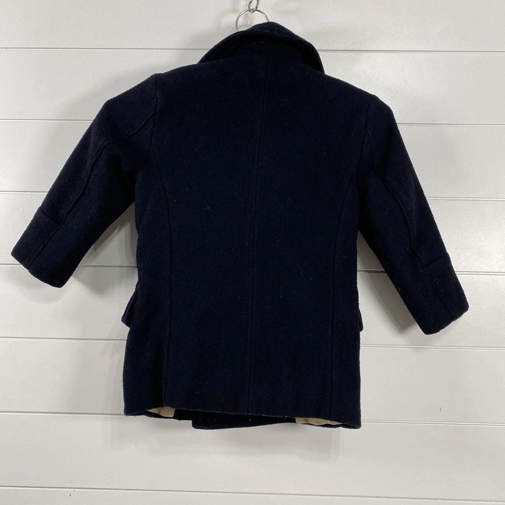 GapKids Coat Youth XS 4-5 Navy Wool Blend Peacoat Double Breasted Pockets Winter
